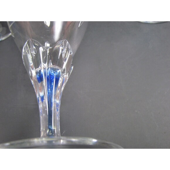 Studio Nova Crystal Large Iced Tea 8" Goblets Blue Core Bundle of 3 - Picture 5 of 8